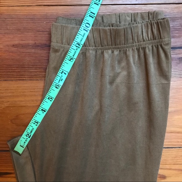 A'Reve Beige Suede Stretch Flare Pants, EUC, L - Picture 8 of 10